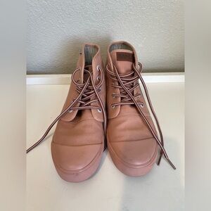 Unisex Bangs Pink High-Top Sneakers W7.5/Men6